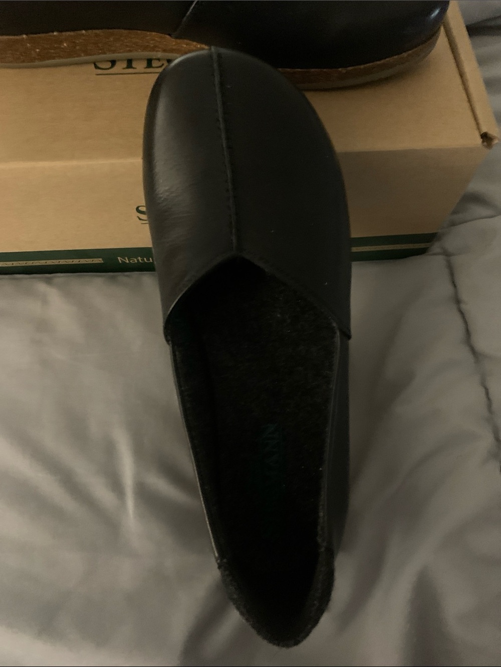 Men's Black Slip-On Leather-Look Loafer